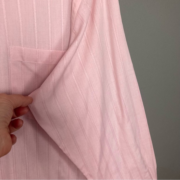 Yves Saint Laurent pink button down shirt long sleeve pinstripe men's size 17 - Picture 13 of 15